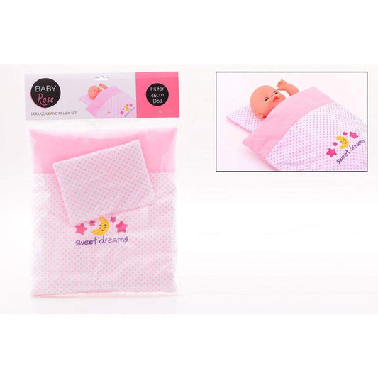 Johntoy Baby Rose Puppen Decke und Kissen-set