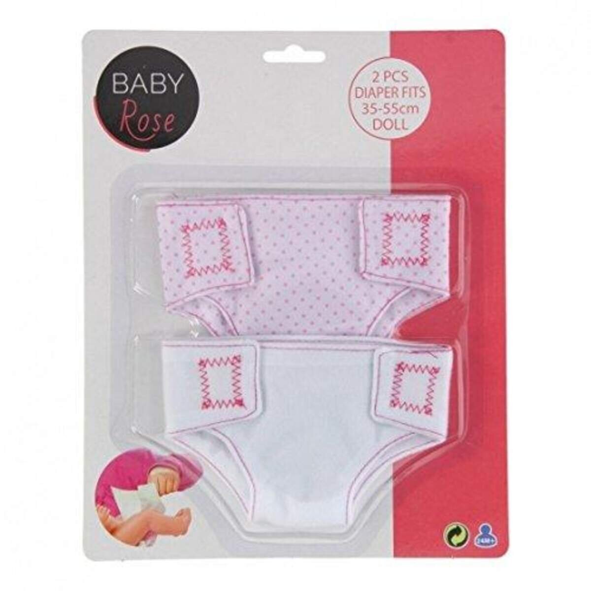 Johntoy Baby Rose Stoffwindel, 2 Stück