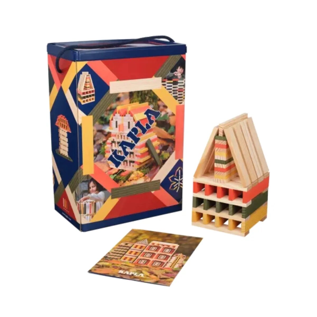KAPLA® 200 Box Herbst 200 Holzplättchen in 4 Farben in einer stabilen Kartonbox