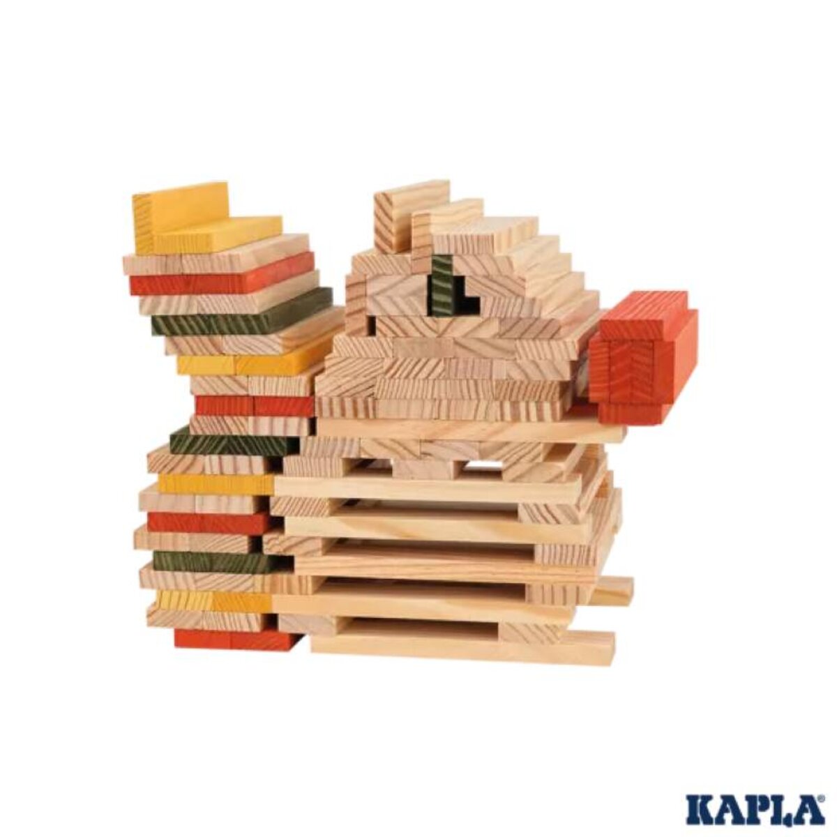 KAPLA® 200 Box Herbst 200 Holzplättchen in 4 Farben in einer stabilen Kartonbox
