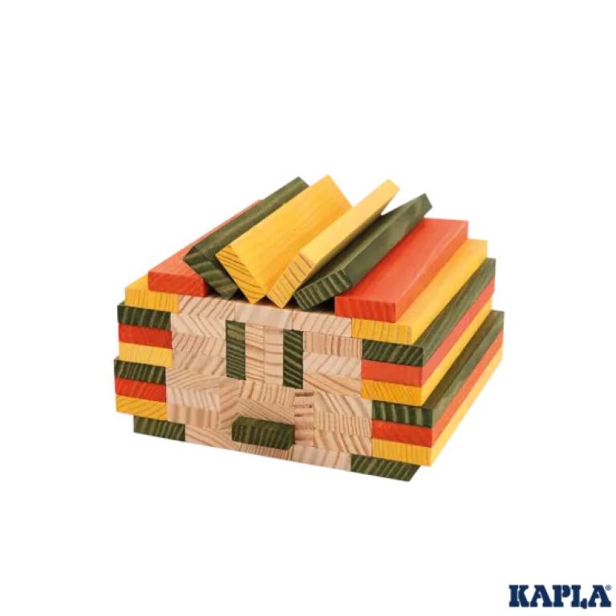 KAPLA® 200 Box Herbst 200 Holzplättchen in 4 Farben in einer stabilen Kartonbox
