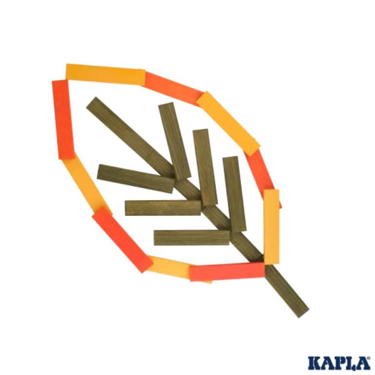 KAPLA® 200 Box Herbst 200 Holzplättchen in 4 Farben in einer stabilen Kartonbox