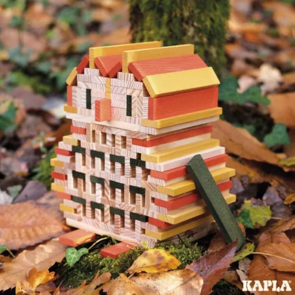 KAPLA® 200 Box Herbst 200 Holzplättchen in 4 Farben in einer stabilen Kartonbox