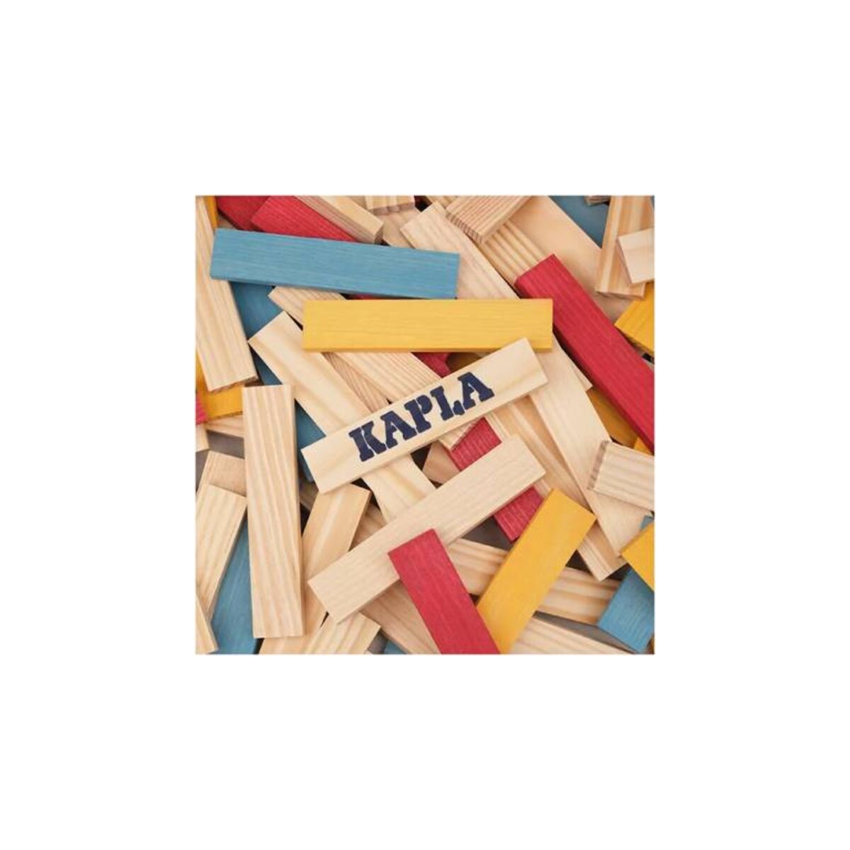 KAPLA® Box Sommer 200 Holzplättchen in 4 Farben in einer stabilen Kartonbox