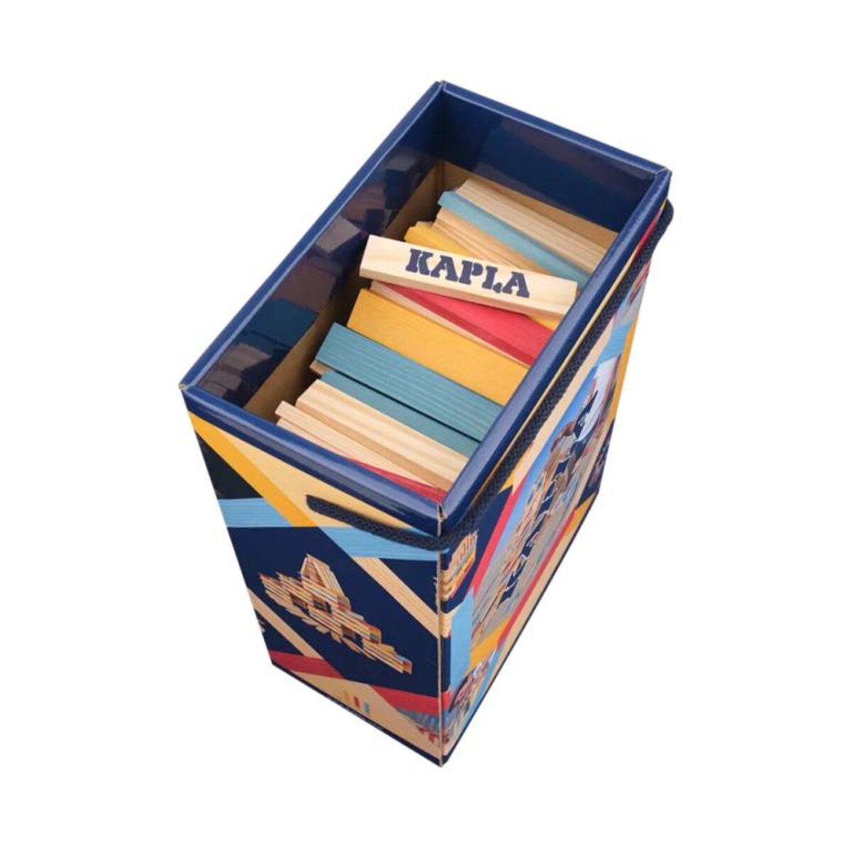 KAPLA® Box Sommer 200 Holzplättchen in 4 Farben in einer stabilen Kartonbox