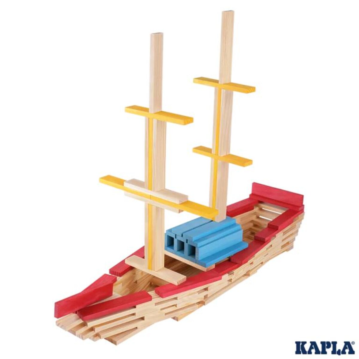 KAPLA® Box Sommer 200 Holzplättchen in 4 Farben in einer stabilen Kartonbox