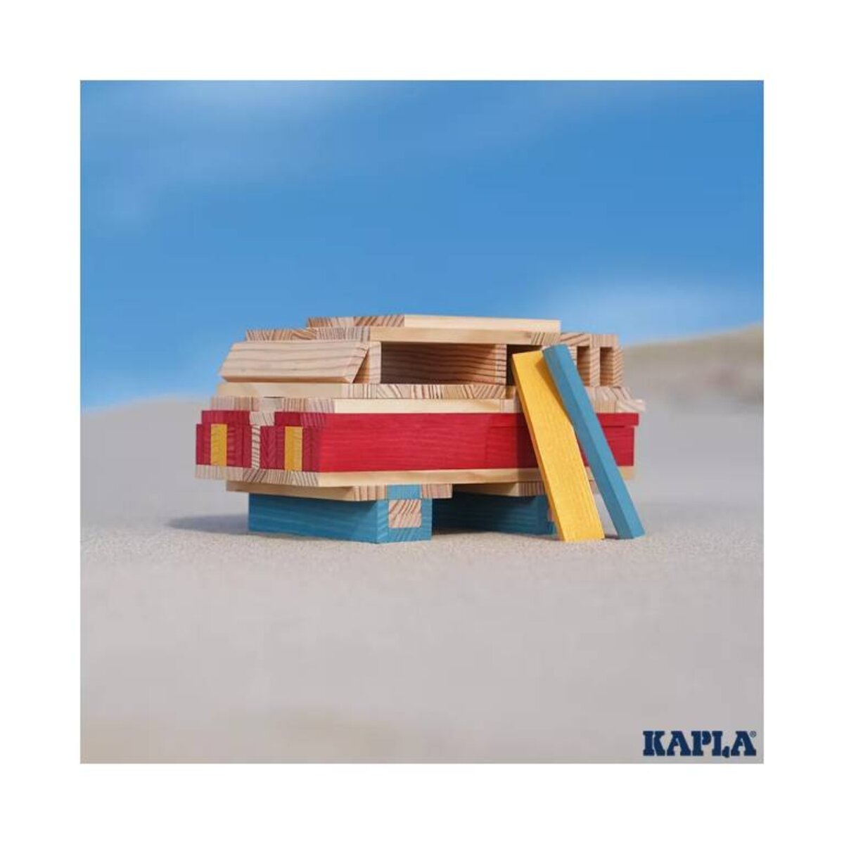 KAPLA® Box Sommer 200 Holzplättchen in 4 Farben in einer stabilen Kartonbox