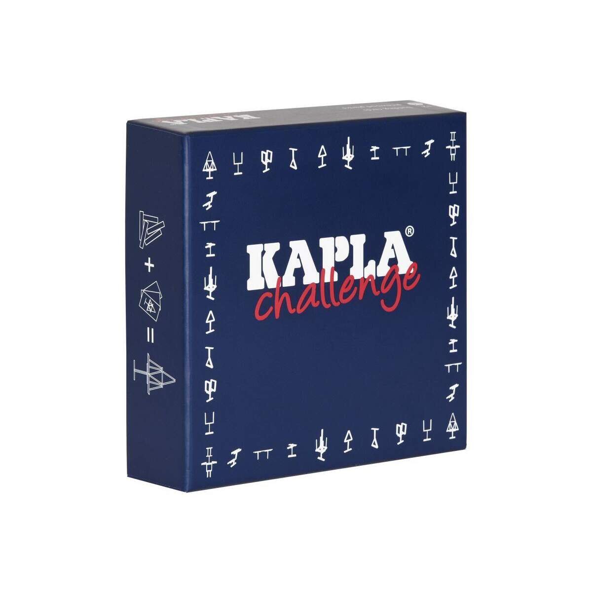 KAPLA® Holzplättchen Challenge 16-Teilig mit 12 Spielkarten, französische Ausgabe