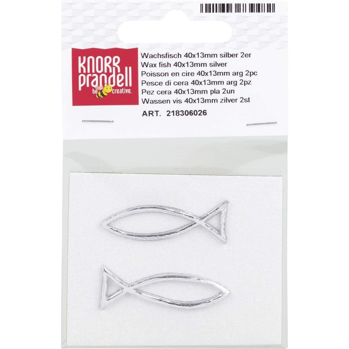 Knorr Prandell Wachs-Fisch, 40 x 13 mm, silber, 2 Stück