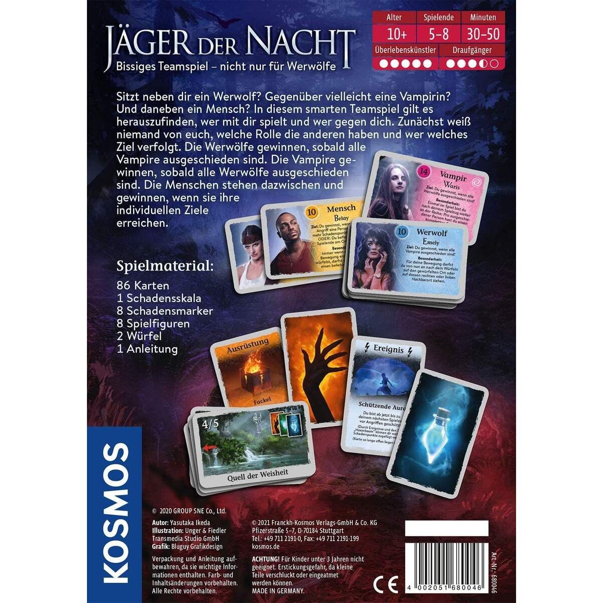 KOSMOS Jäger der Nacht, bissiges Teamspiel nicht nur für Werwölfe