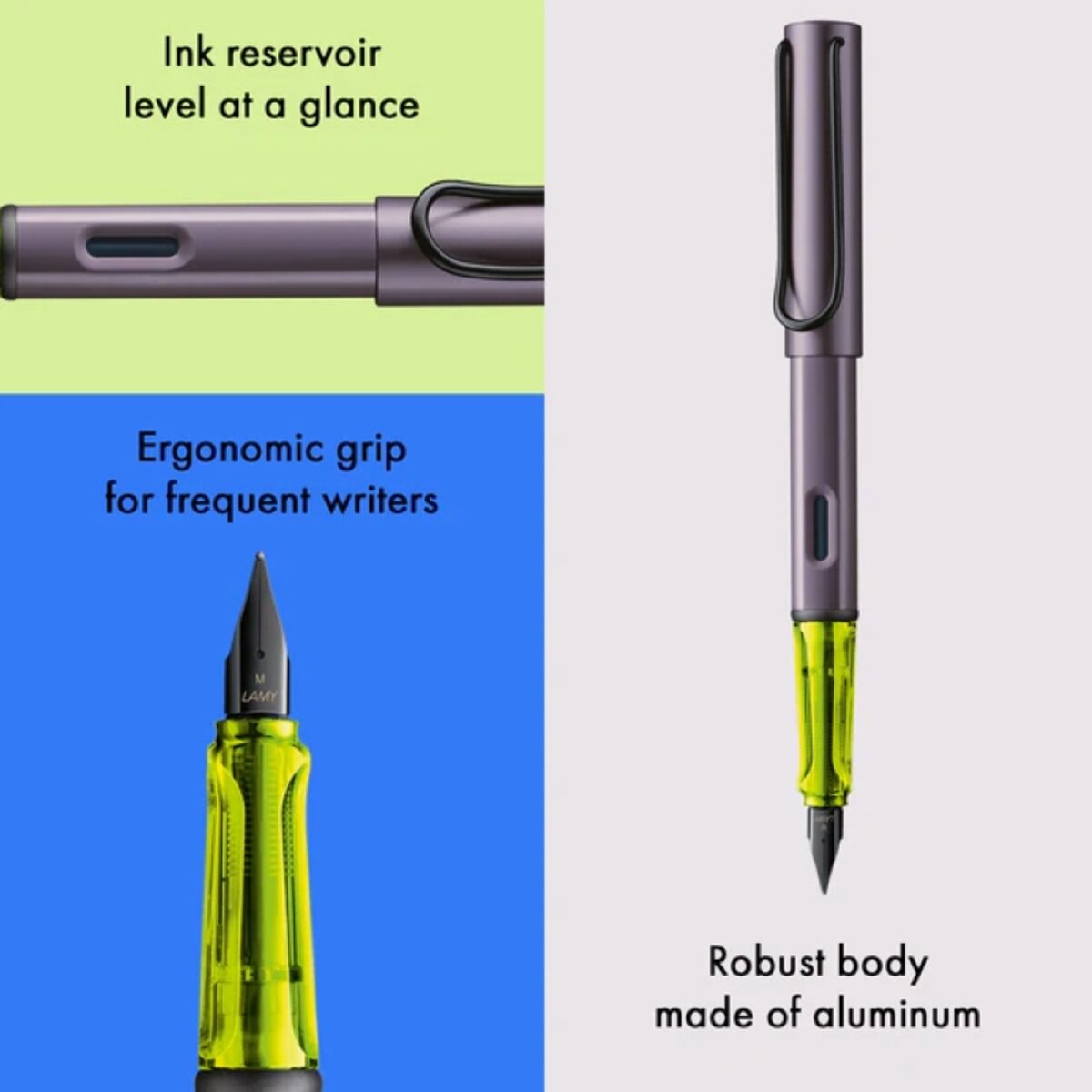 LAMY AL-star leichter Füllfederhalter aubergine Tintenpatrone Lamy T10 blau