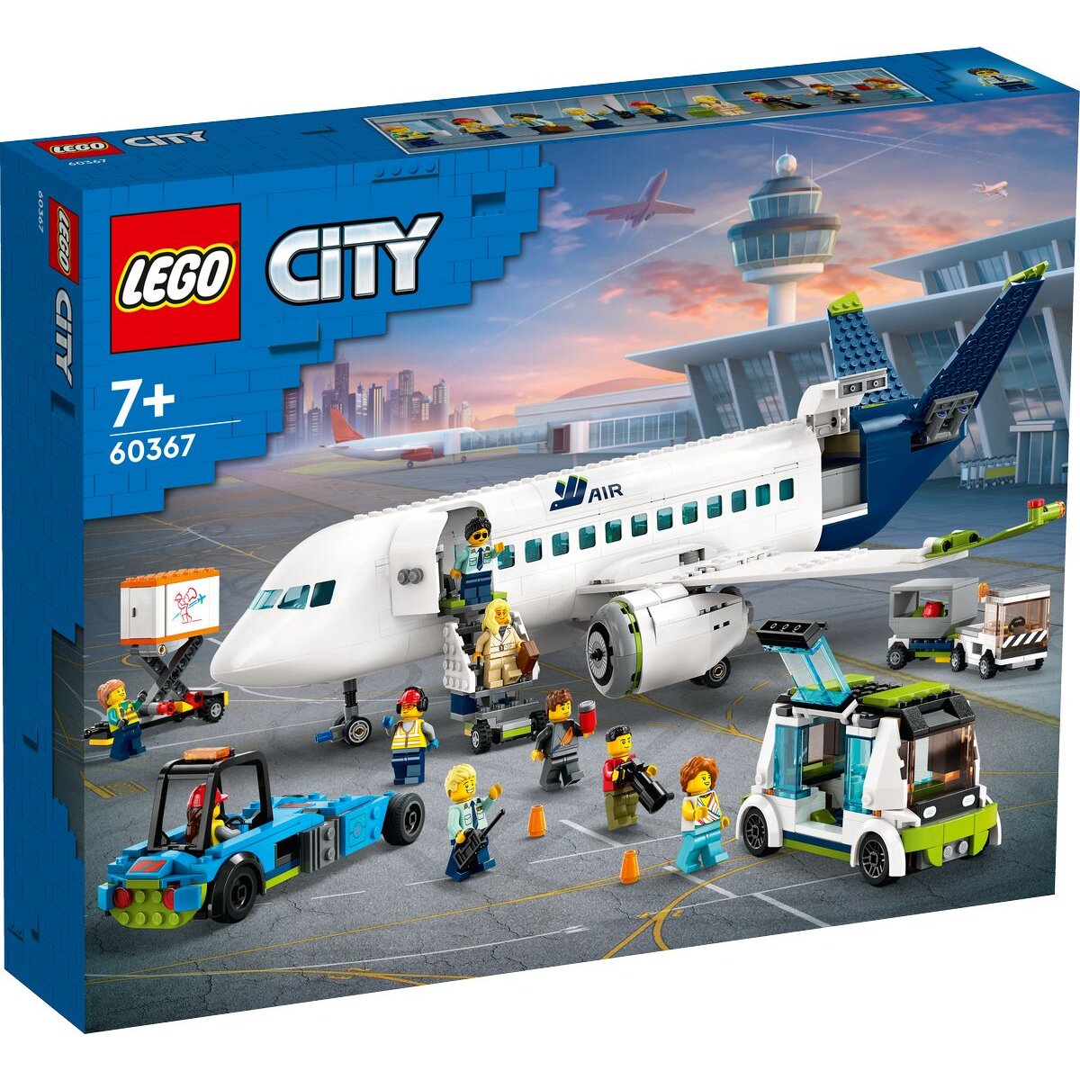 LEGO® City 60367 Passagierflugzeug Set, großes Flugzeug-Modell mit Fahrzeugen