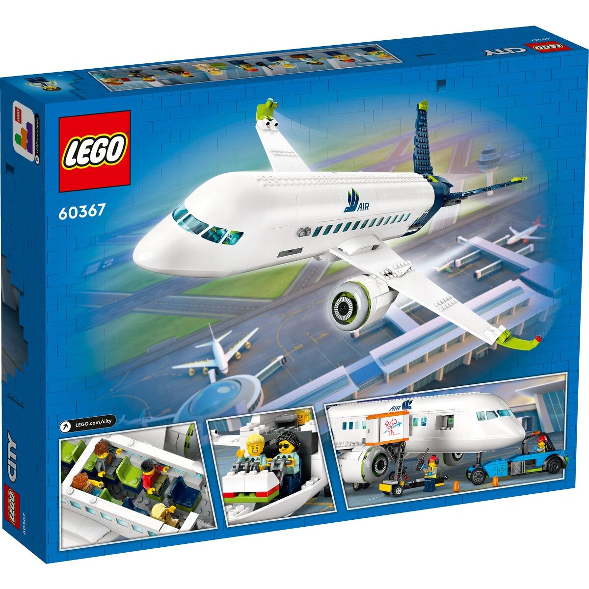 LEGO® City 60367 Passagierflugzeug Set, großes Flugzeug-Modell mit Fahrzeugen