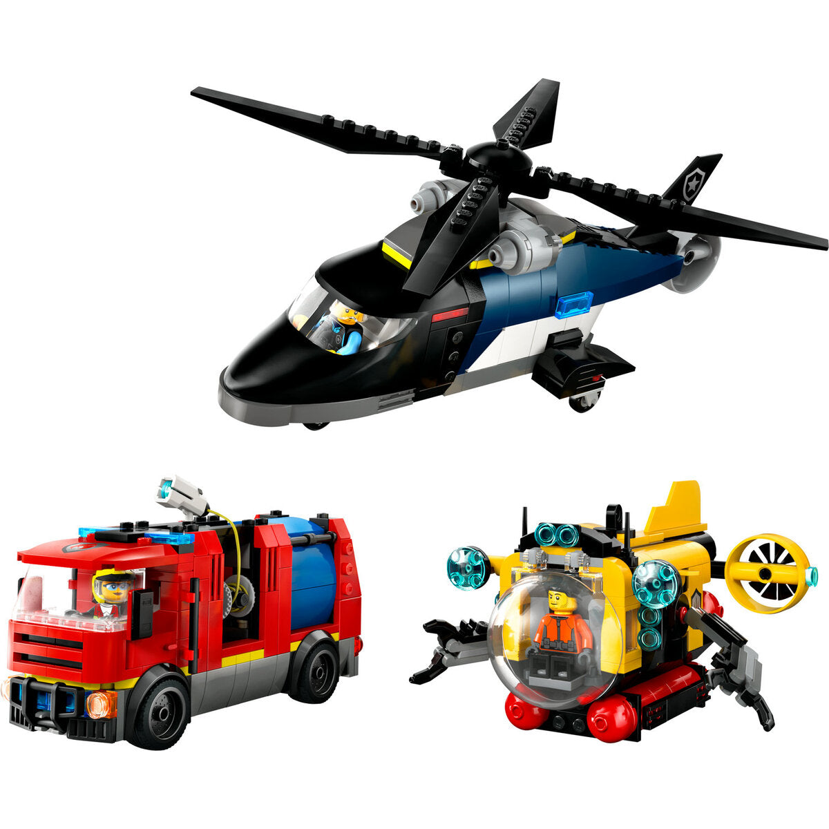 LEGO® City 60462 Kombinationsset mit Hubschrauber, Löschauto und U-Boot