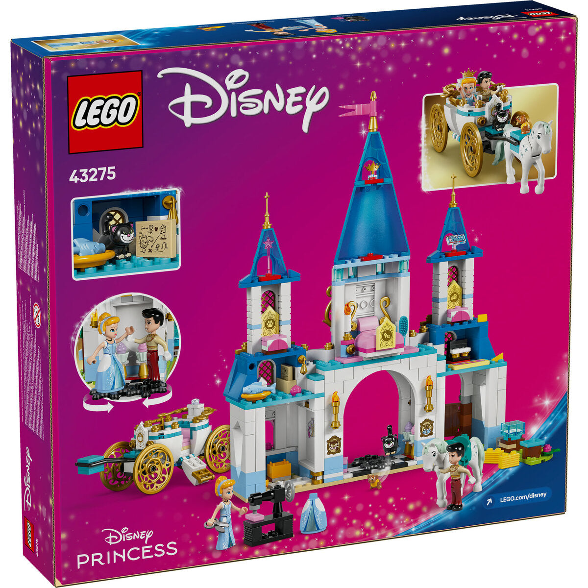 LEGO® Disney Princess™ 43275 Cinderellas Schloss und Pferdekutsche