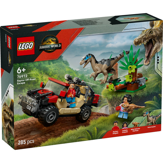 LEGO® Jurassic World™ 76972 Raptor: Verfolgungsjagd mit dem Geländewagen