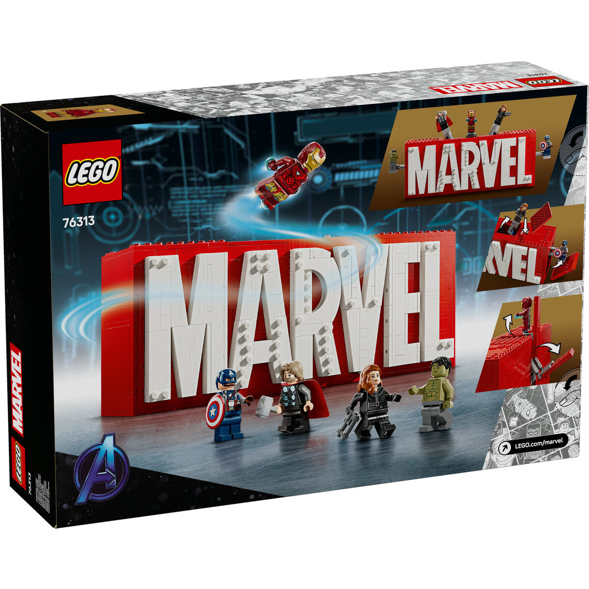 LEGO® Marvel Super Heroes 76313 MARVEL Logo & Minifiguren