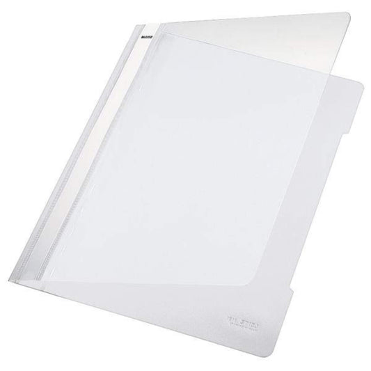 Leitz Schnellhefter Standard, A4, langes Beschriftungsfeld, PVC, weiss