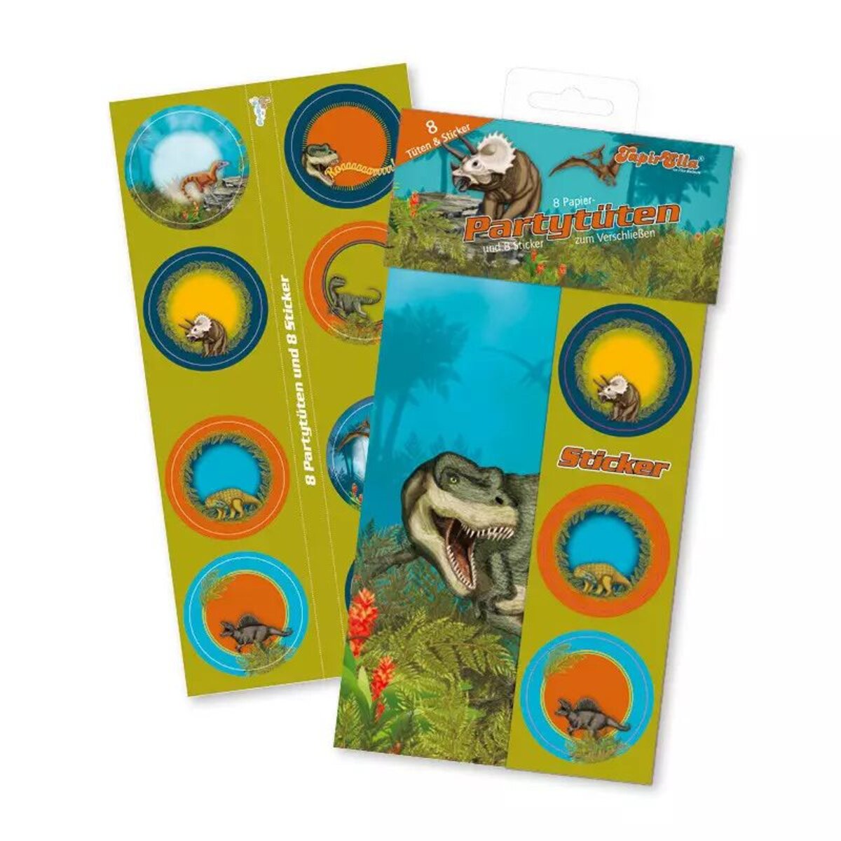 Lutz Mauder TapirElla Partytüten aus Papier T-Rex 8er Packung