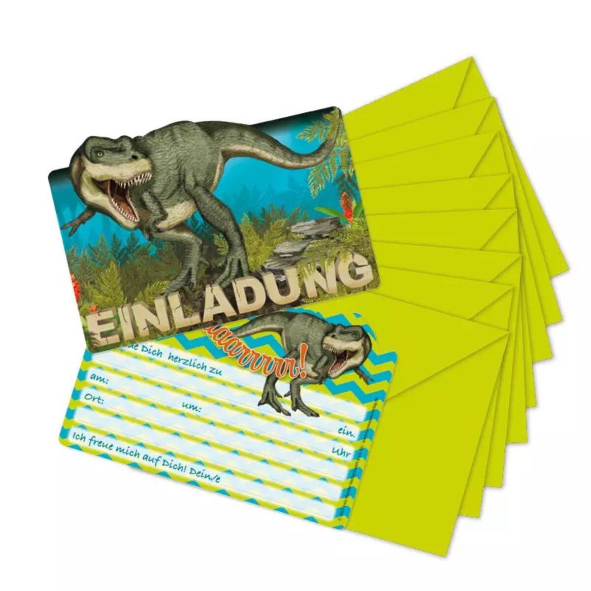 Lutz Mauder TapirElla Stanzkarte Einladungs-Set, T-Rex