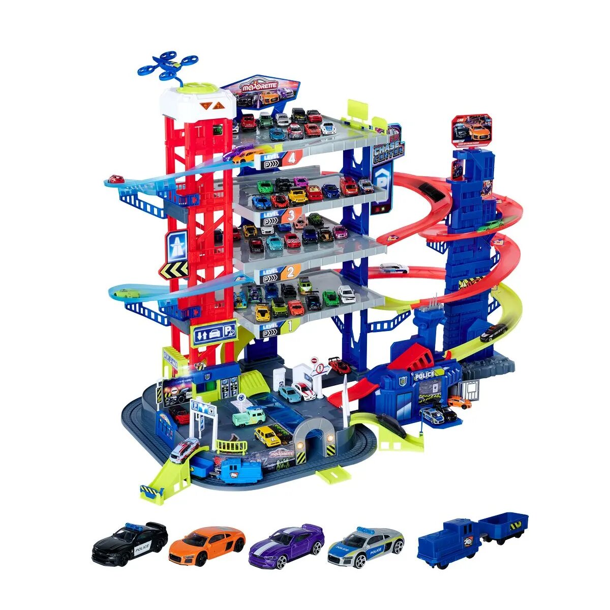 Majorette Super Chase Center + 5 Fahrzeuge