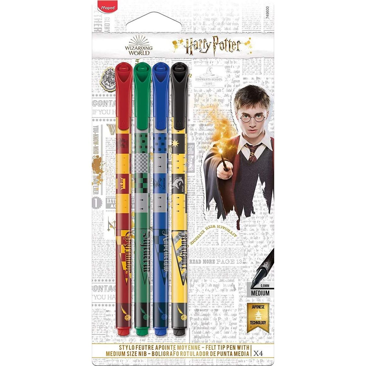 Maped Fineliner medium Harry Potter, 4er Pack