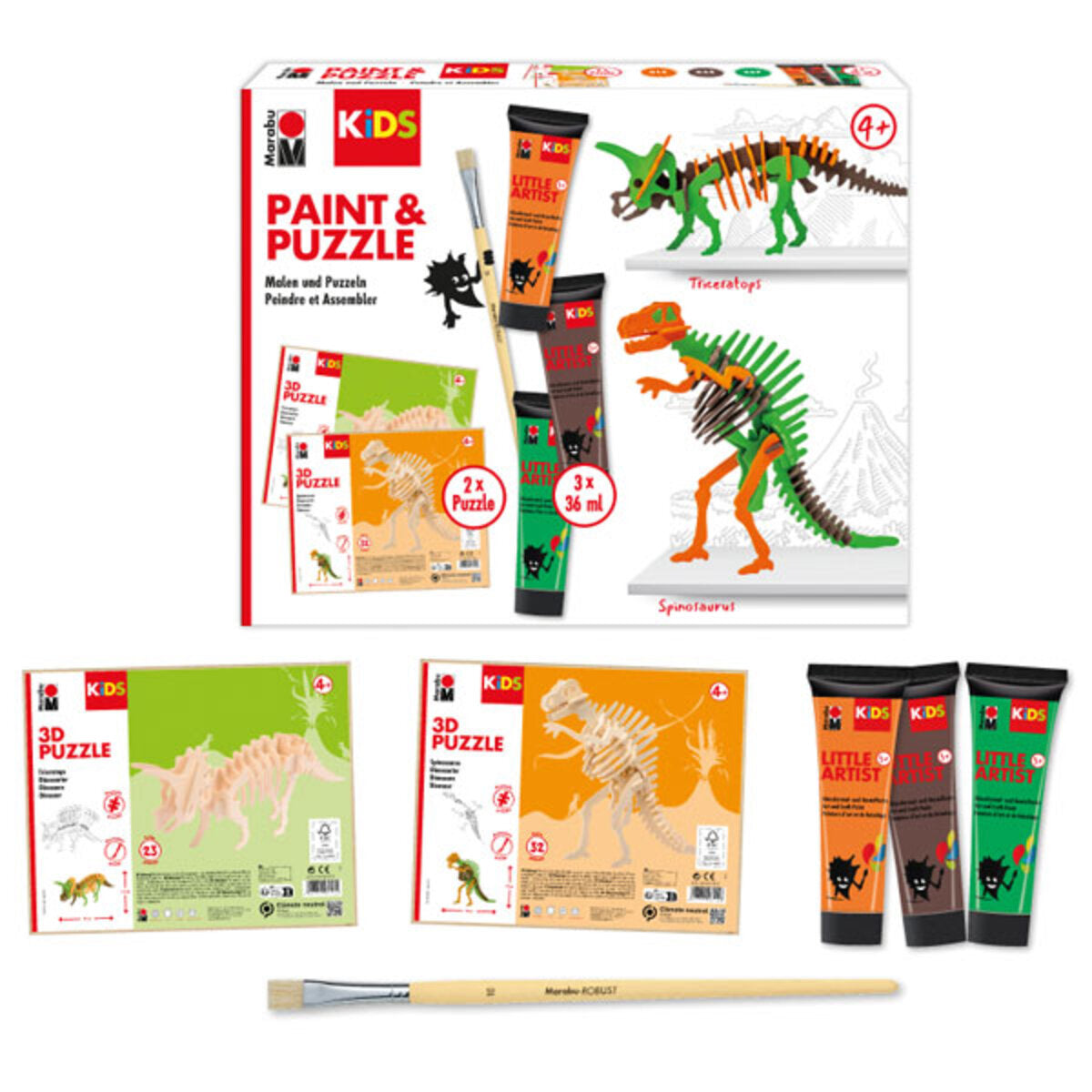 Marabu Puzzle-Set KiDS Little Artist Dinos