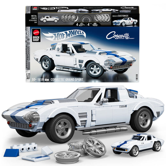 Mattel Brick Shop Hot Wheels Custom Corvette Grand Sport Bauset (918 Teile)