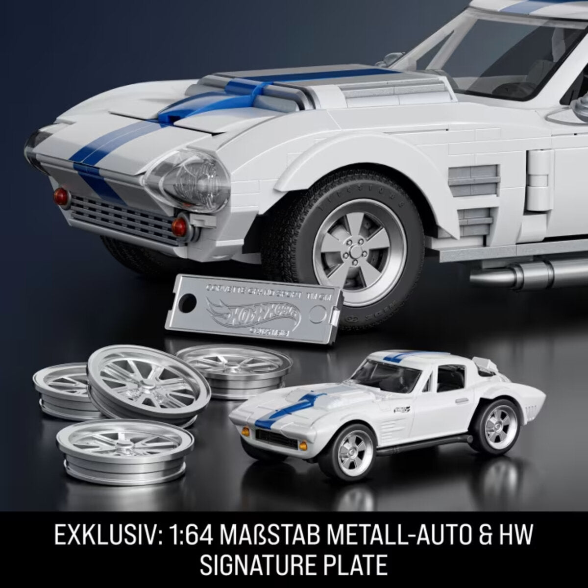 Mattel Brick Shop Hot Wheels Custom Corvette Grand Sport Bauset (918 Teile)
