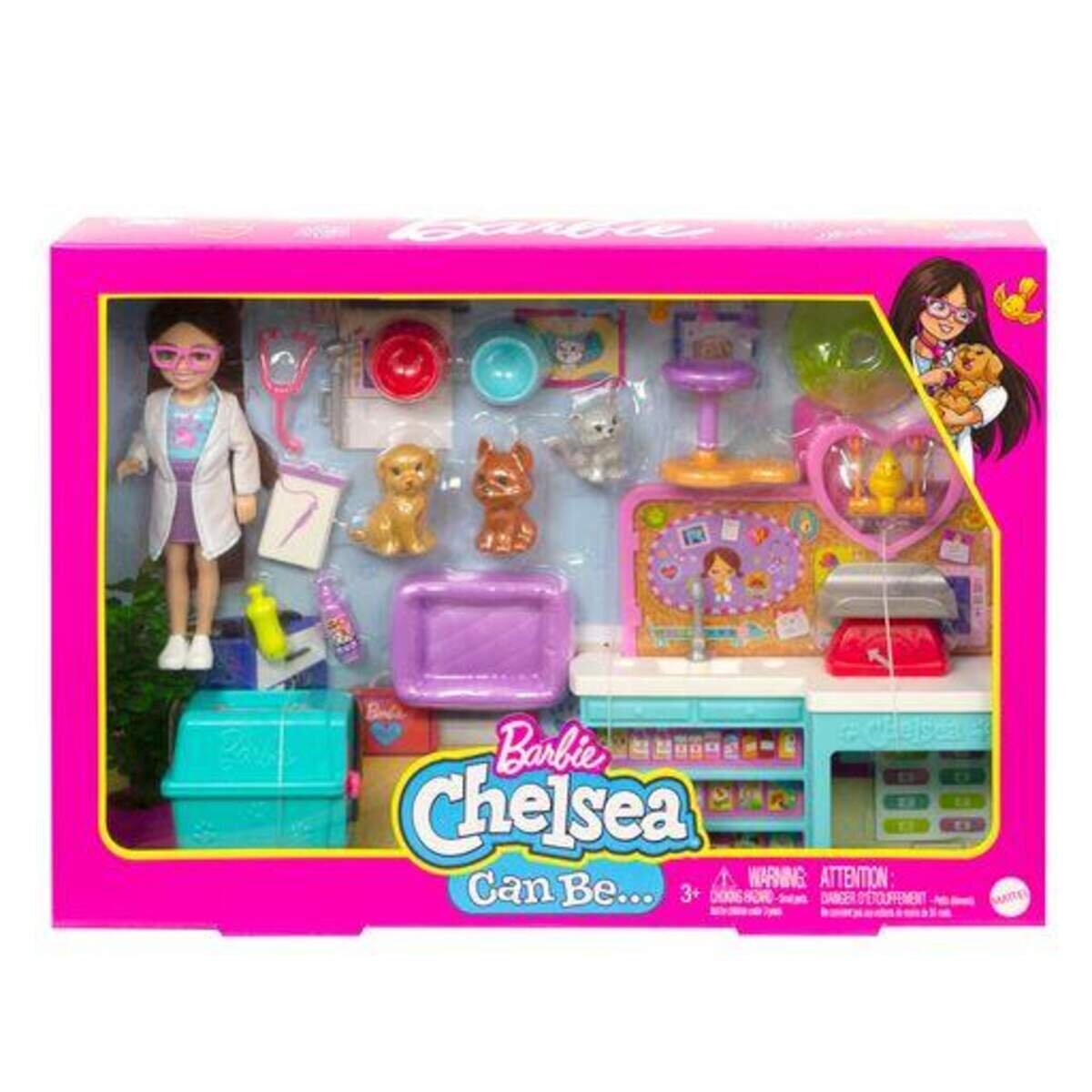 Mattel Chelsea Can be: Chelsea Tierklinik Spielset mit Tierchen & Zubehör