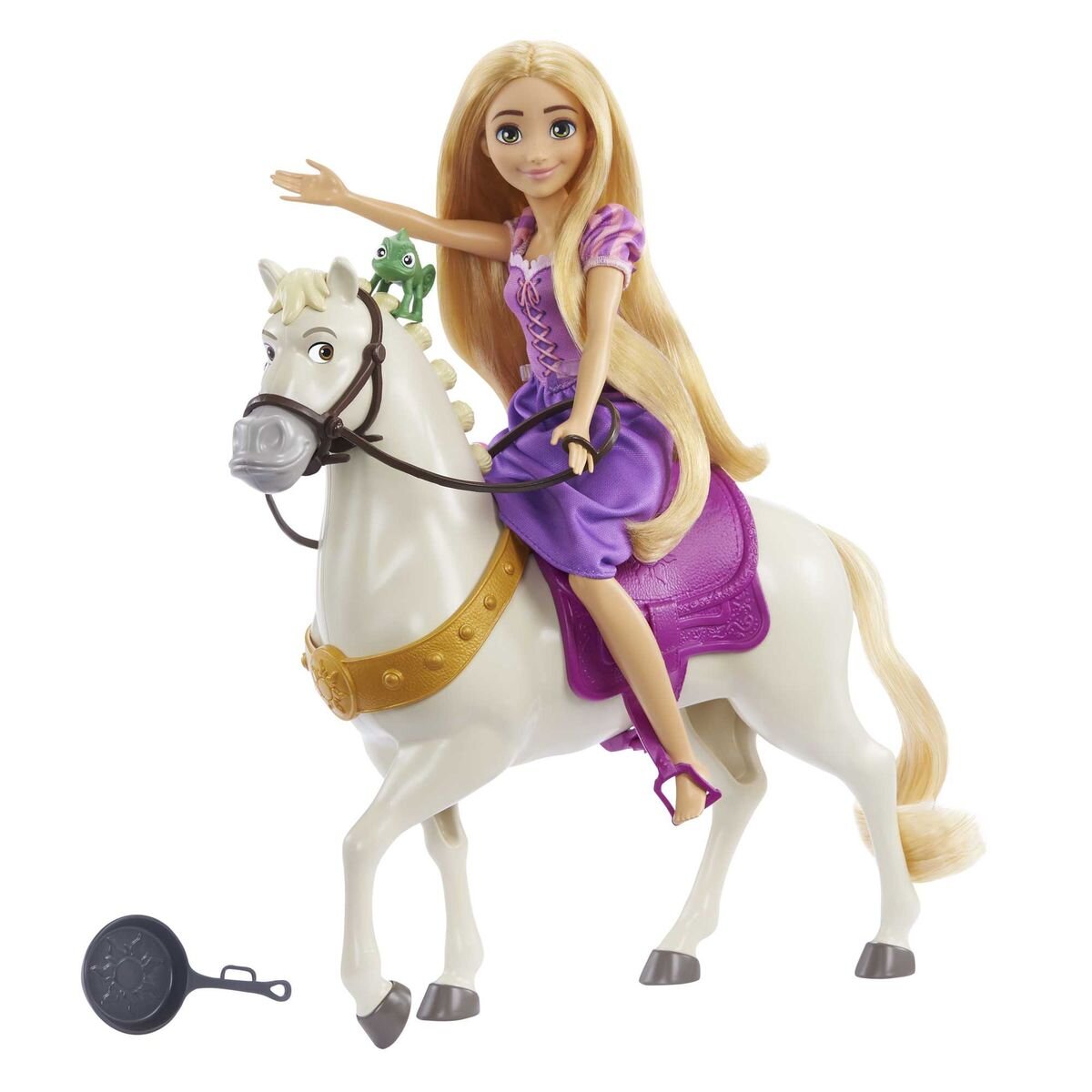 Mattel Disney Princess Rapunzel & Maximus Spielfiguren mit Bratpfannenbürste