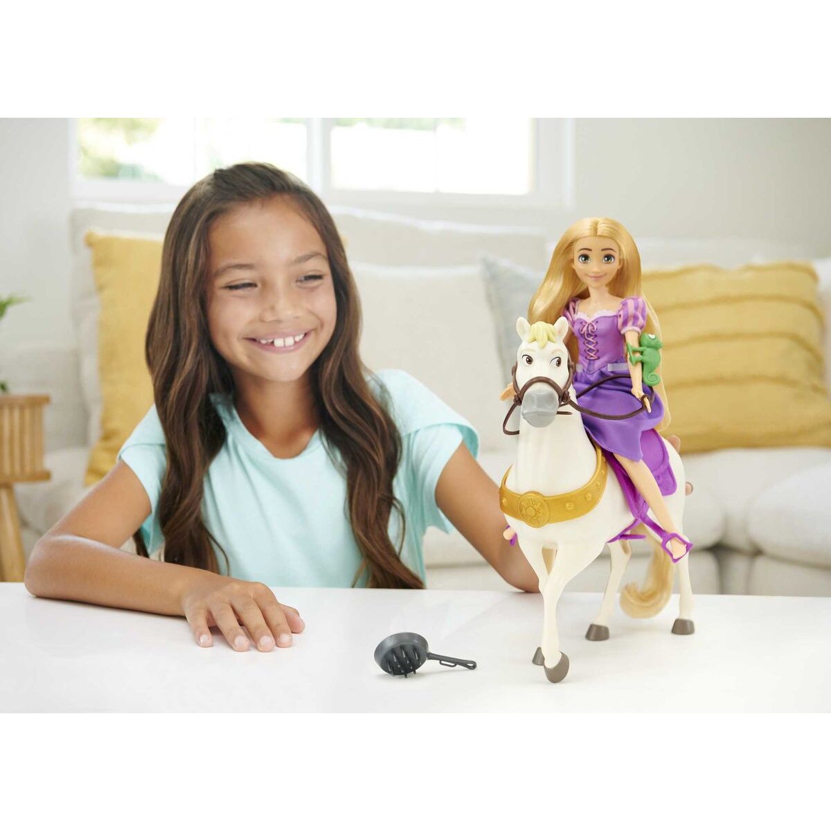 Mattel Disney Princess Rapunzel & Maximus Spielfiguren mit Bratpfannenbürste