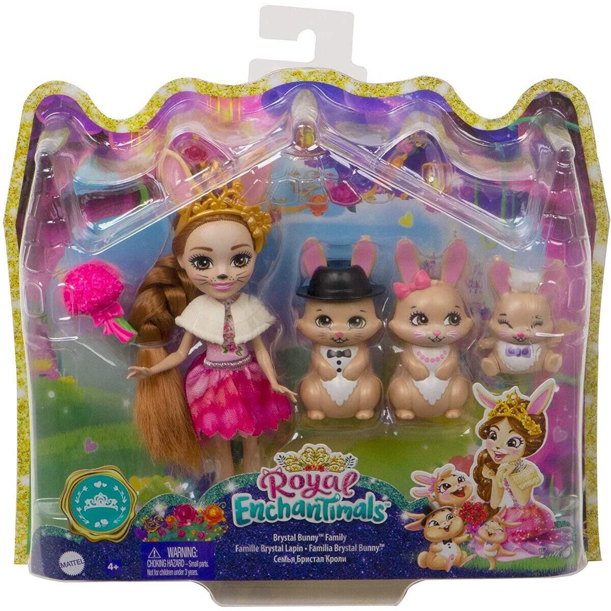 Mattel Enchantimals Royals Brystal Bunny Familie