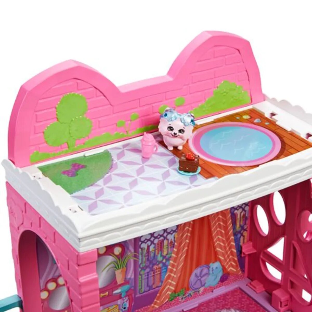 Mattel Enchantimals Stadthaus & Café Spielset mit Puppe & Tierfreund, Zubehör