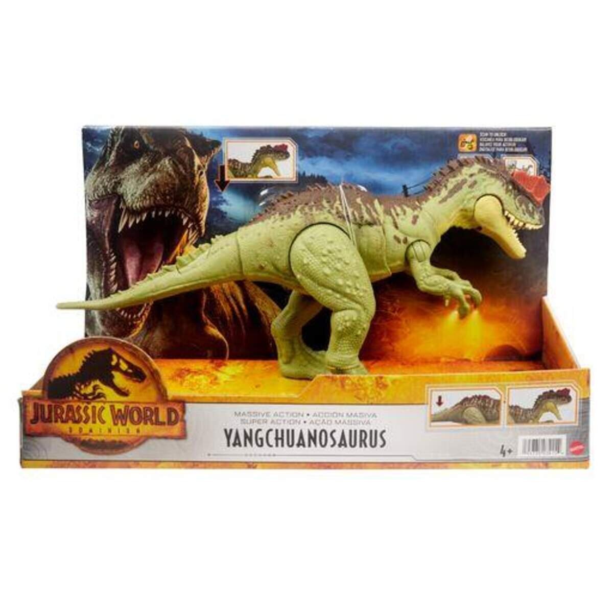 Mattel Jurassic World Massive Action, 1 Stück, 4-fach sortiert