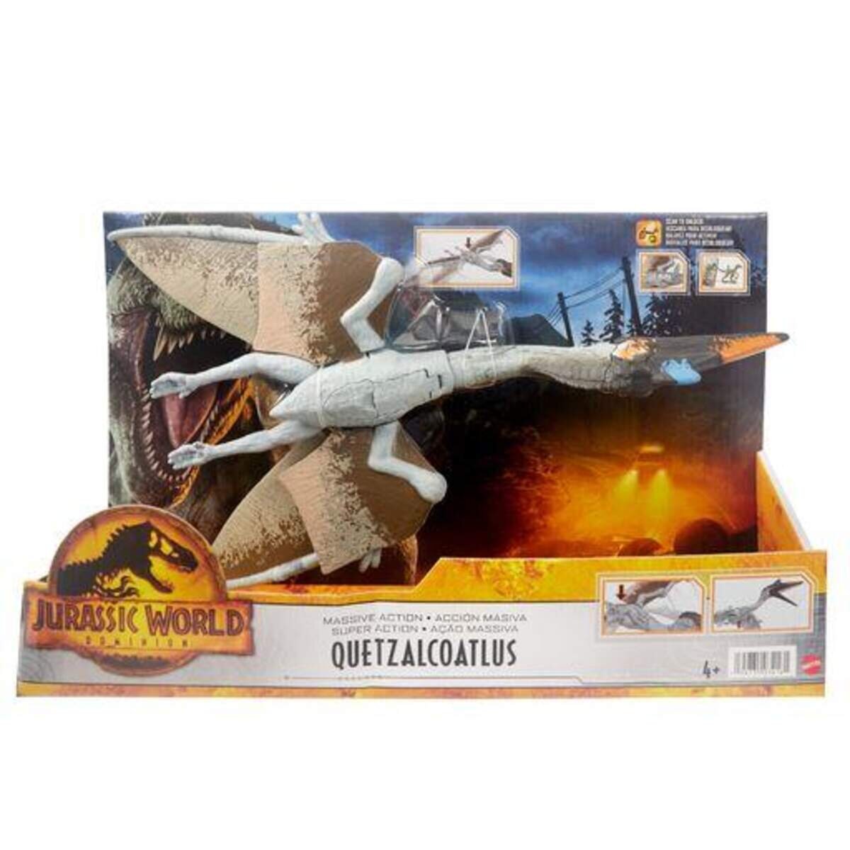 Mattel Jurassic World Massive Action, 1 Stück, 4-fach sortiert