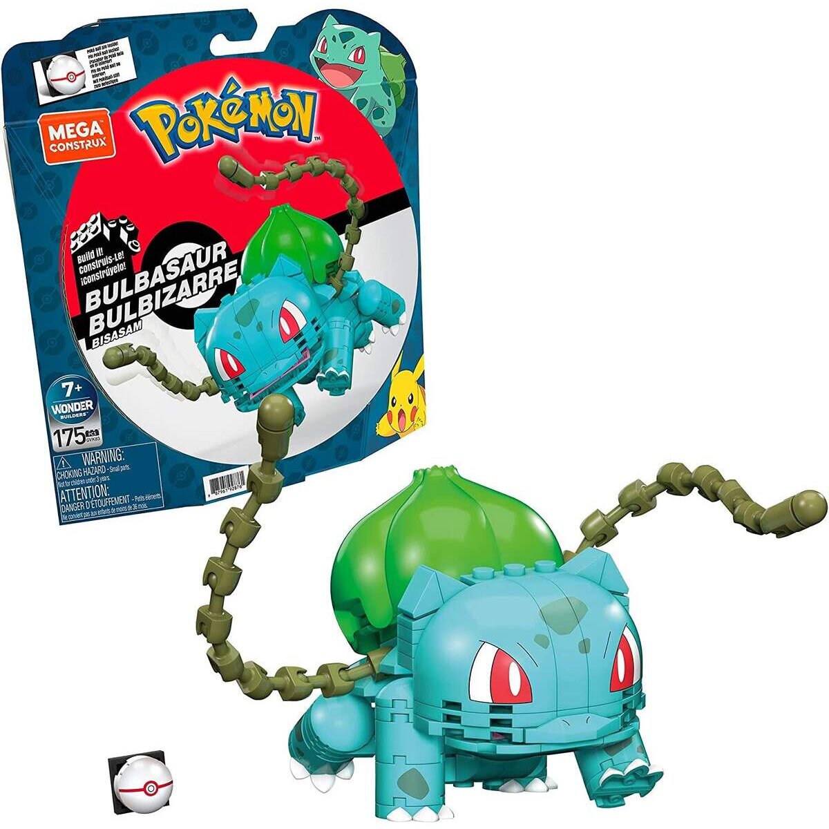 Mattel Mega Construx Pokemon Medium Bisasam, 175 Teile