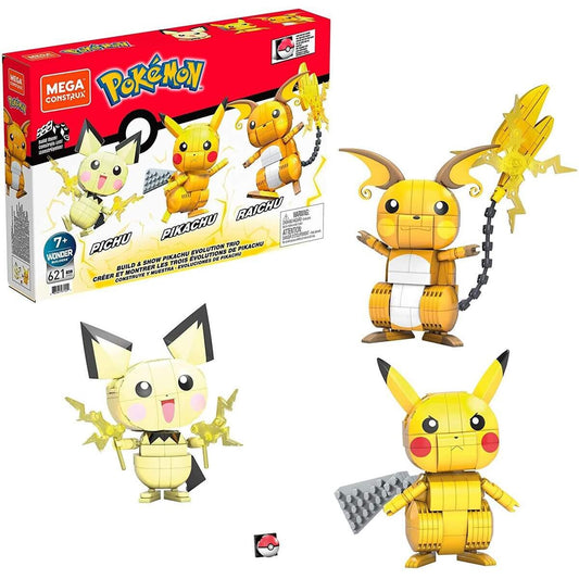 Mattel Mega Construx Pokemon Trio (Pichu, Pikachu, Raichu)