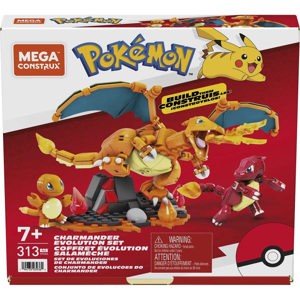 Mattel MEGA Pokemon Glumanda Evolution Set