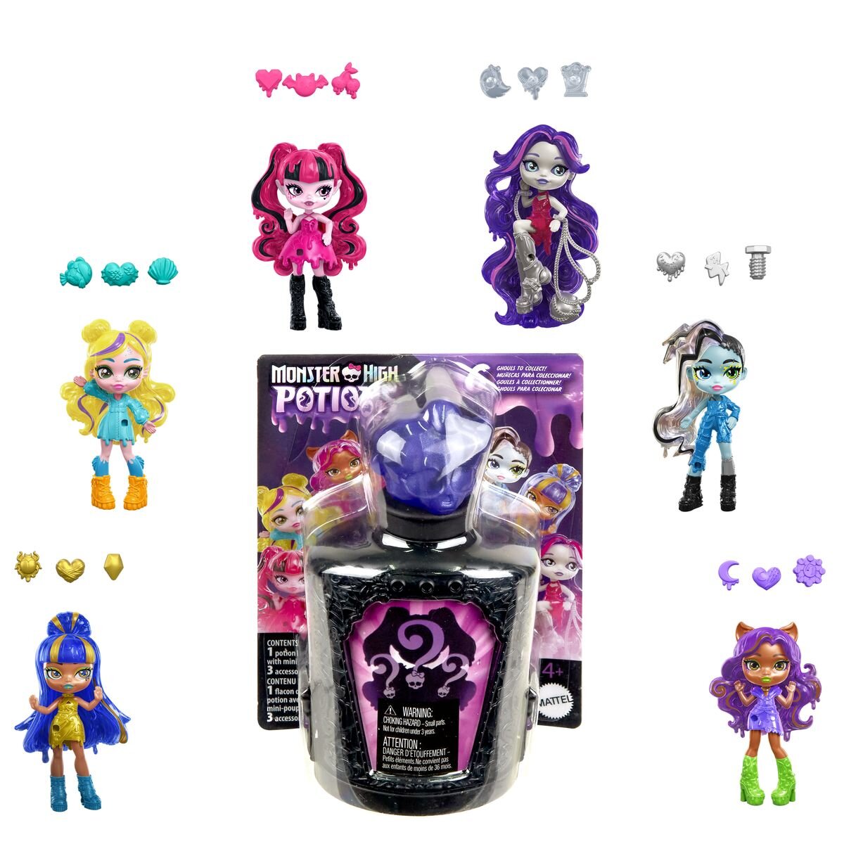 Mattel Monster High-Zaubertränke Minipuppen Sortiment, 1 Stück, sortiert