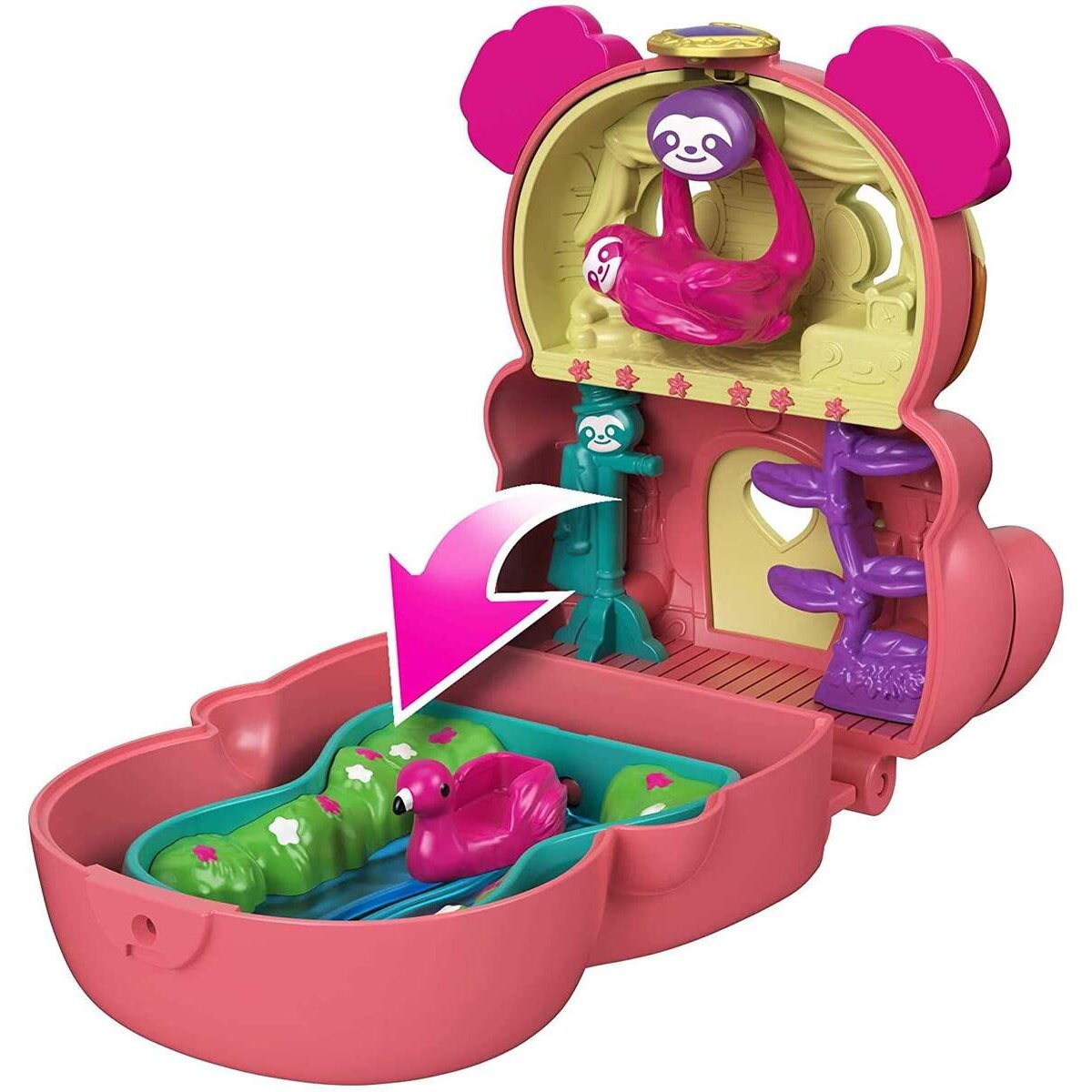 Mattel Polly Pocket Drehspaß-Schatulle Faultier