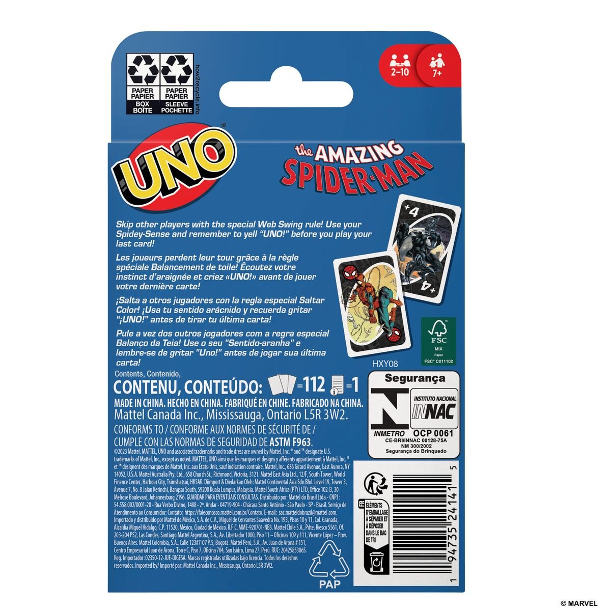Mattel UNO The Amazing Spider-Man