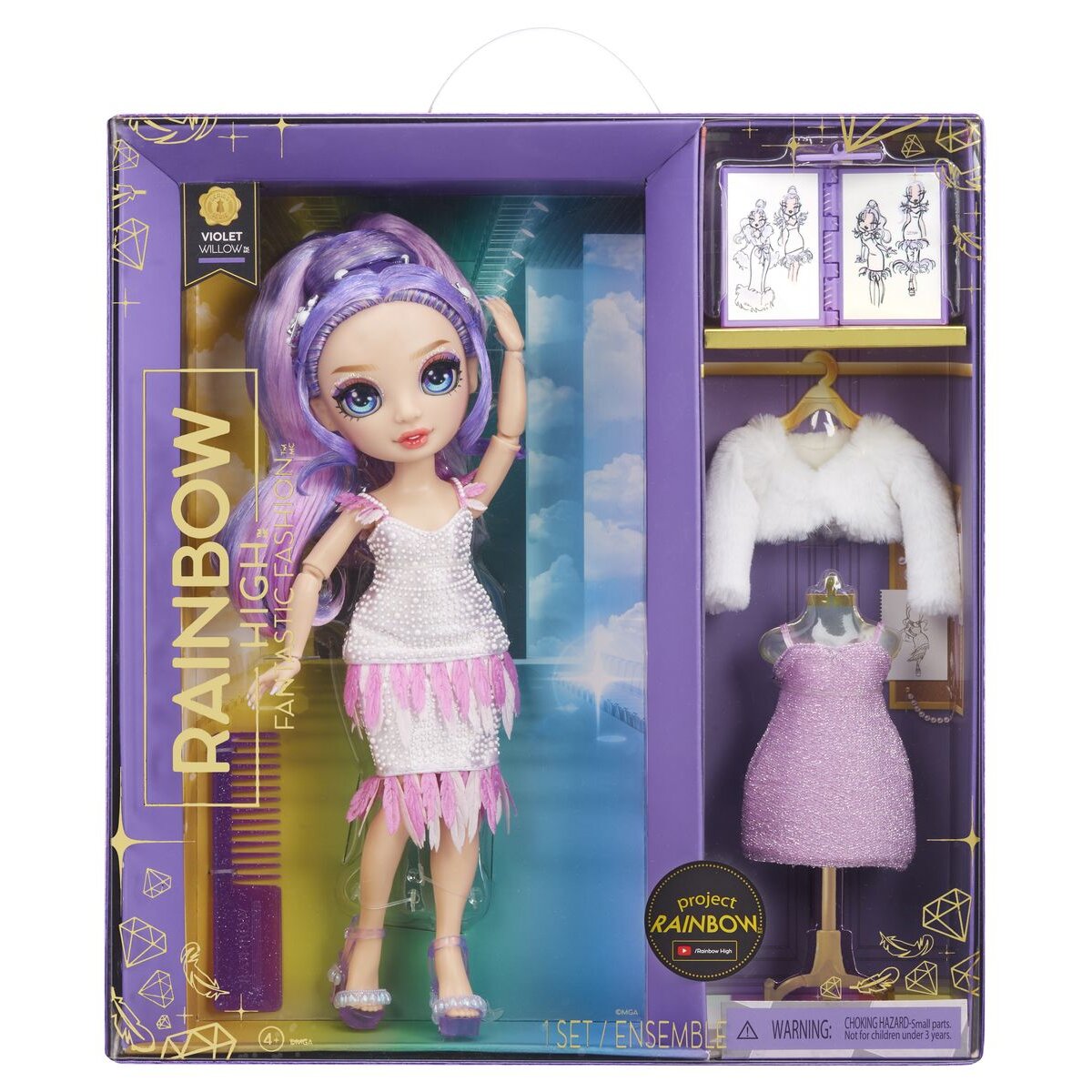 MGA Entertainment Rainbow High Fantastic Fashion Doll- Violet (purple)