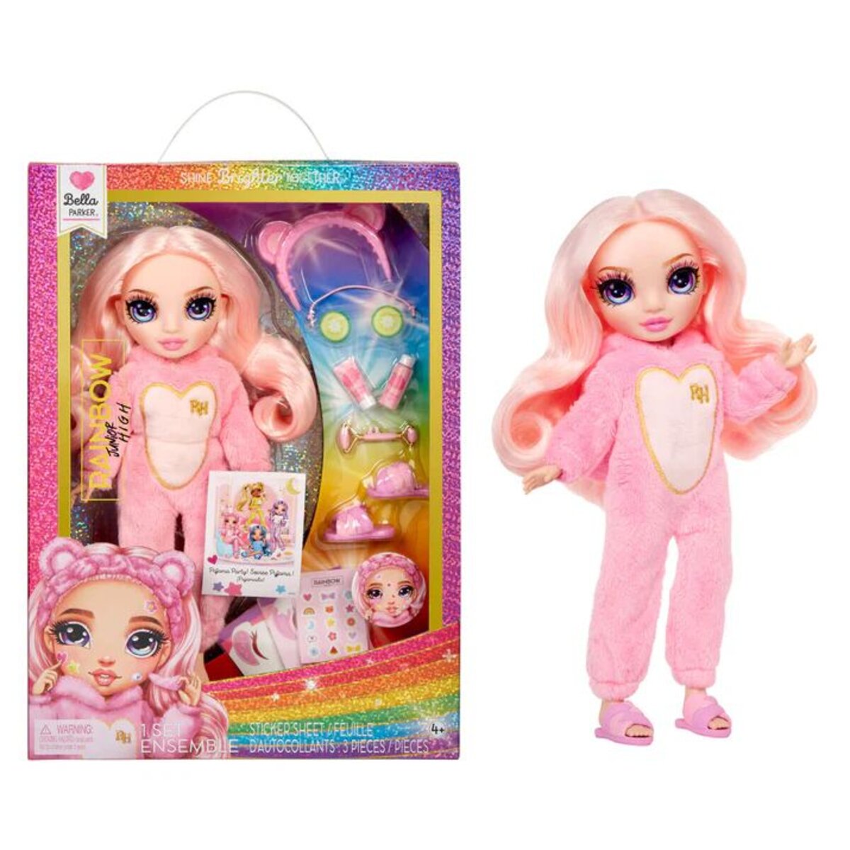 MGA Entertainment Rainbow High Junior High PJ Party Fashion Doll - Bella (Pink)