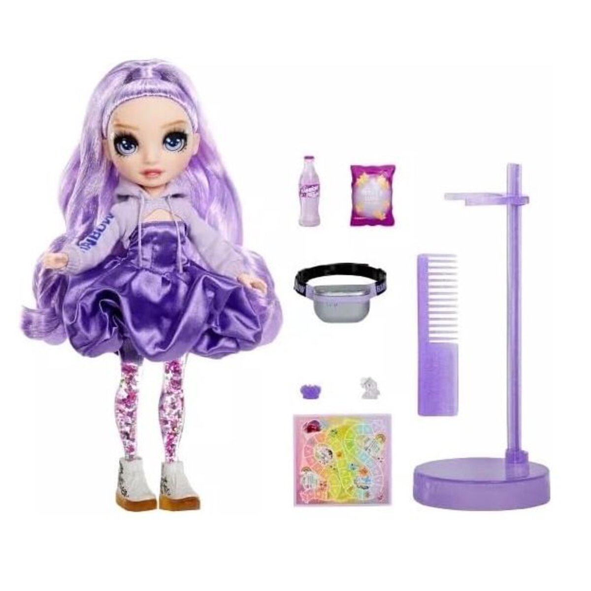 MGA Entertainment Rainbow High Sparkle & Shine Fashion Dolls- VIOLA (Purple) 28 cm