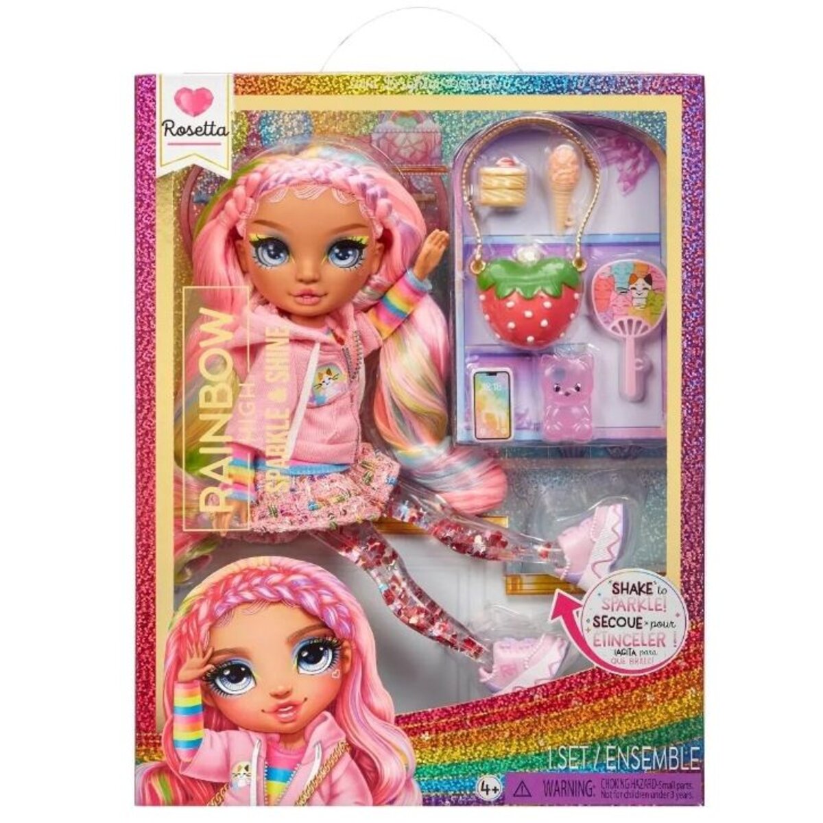 MGA Entertainment Rainbow High Sparkle & Shine Fashion Dolls - ROSETTA (Pink)