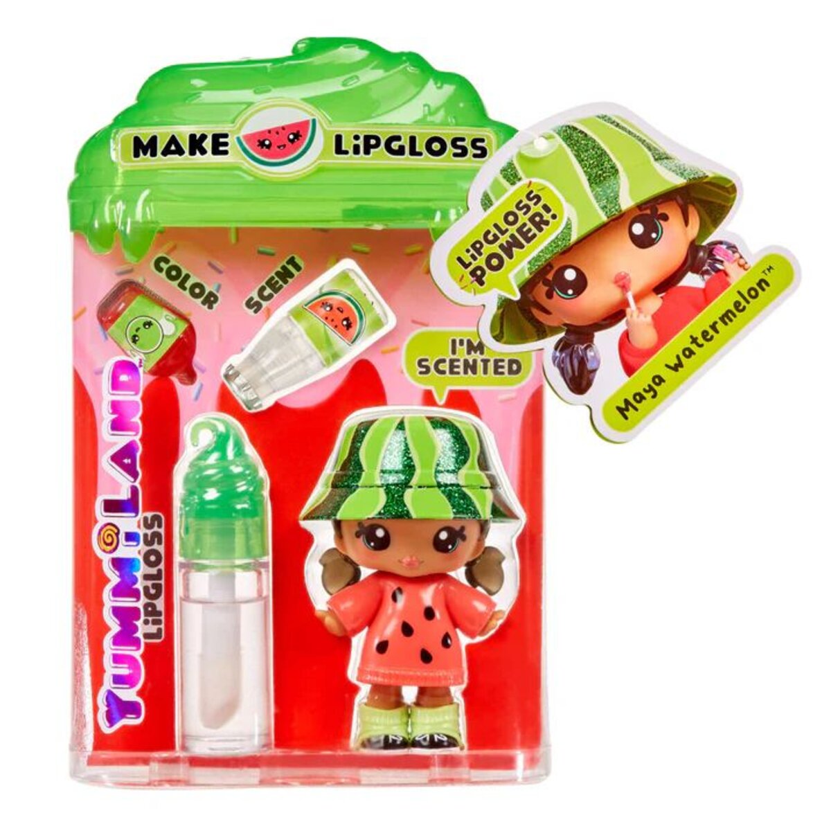 MGA Entertainment Yummiland Lipgloss Doll- Maya Watermelon
