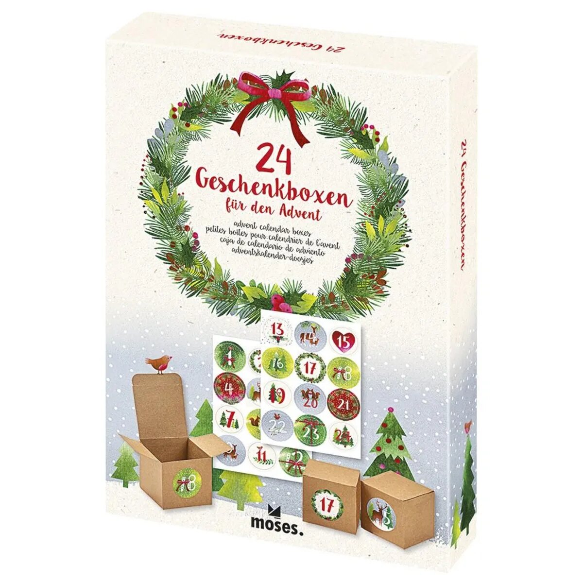 moses. 24 Geschenkboxen, Adventskalender zum Selbstbefüllen