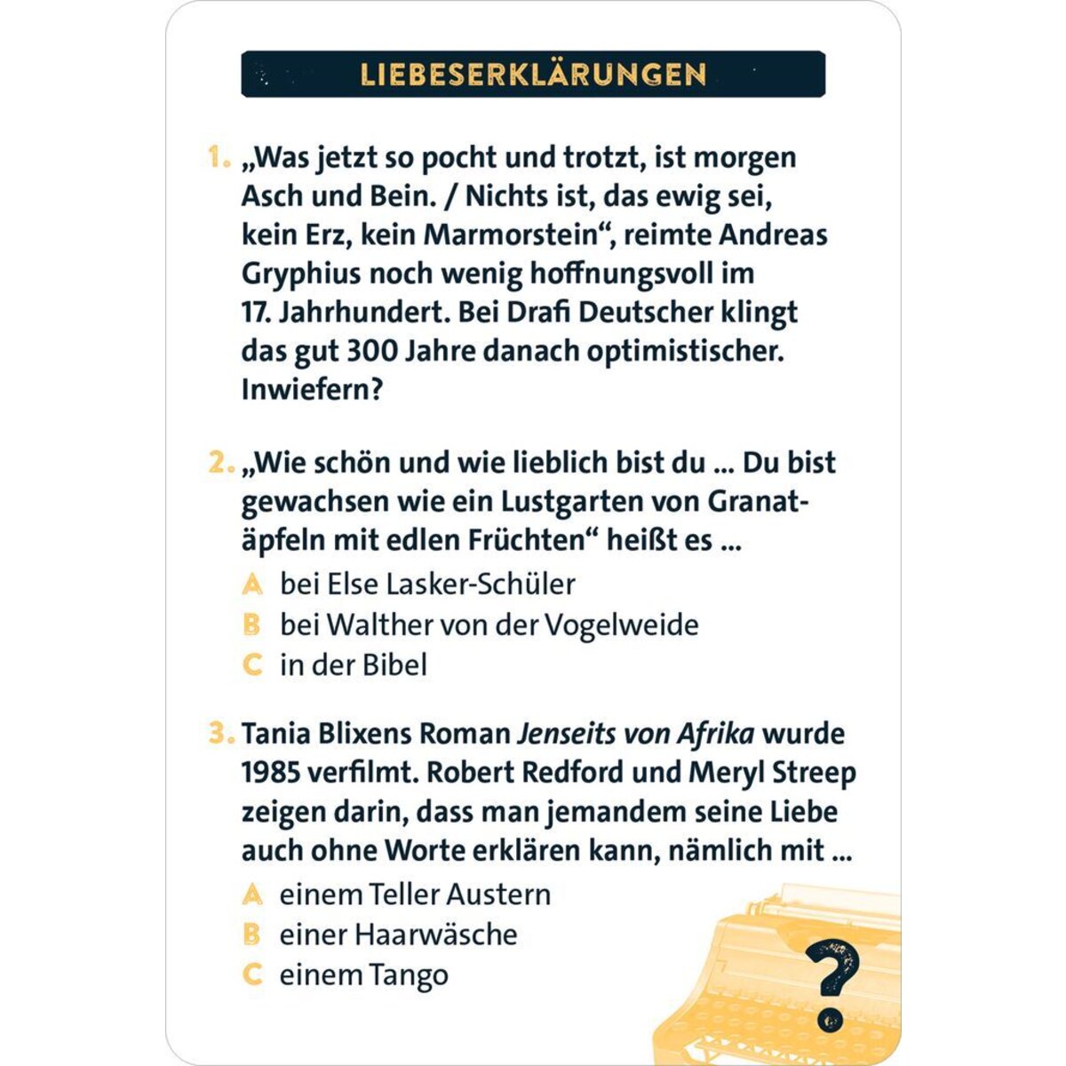 moses. Classic Quiz Literatur