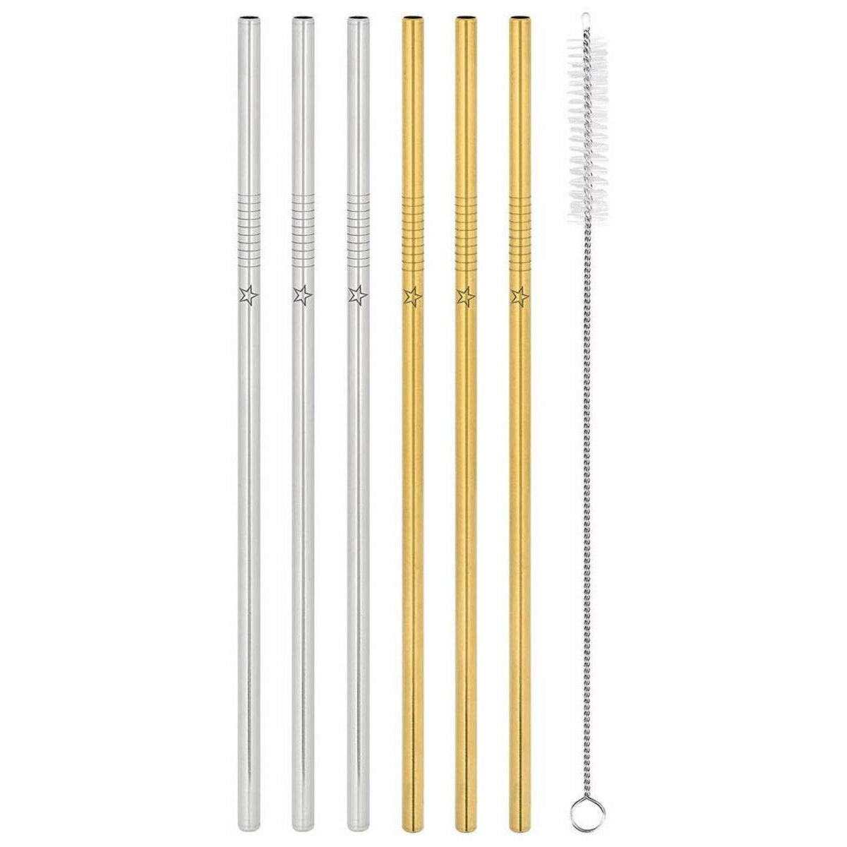 moses. cook & STYLE Metallstrohhalme silber & gold, 8 Stück